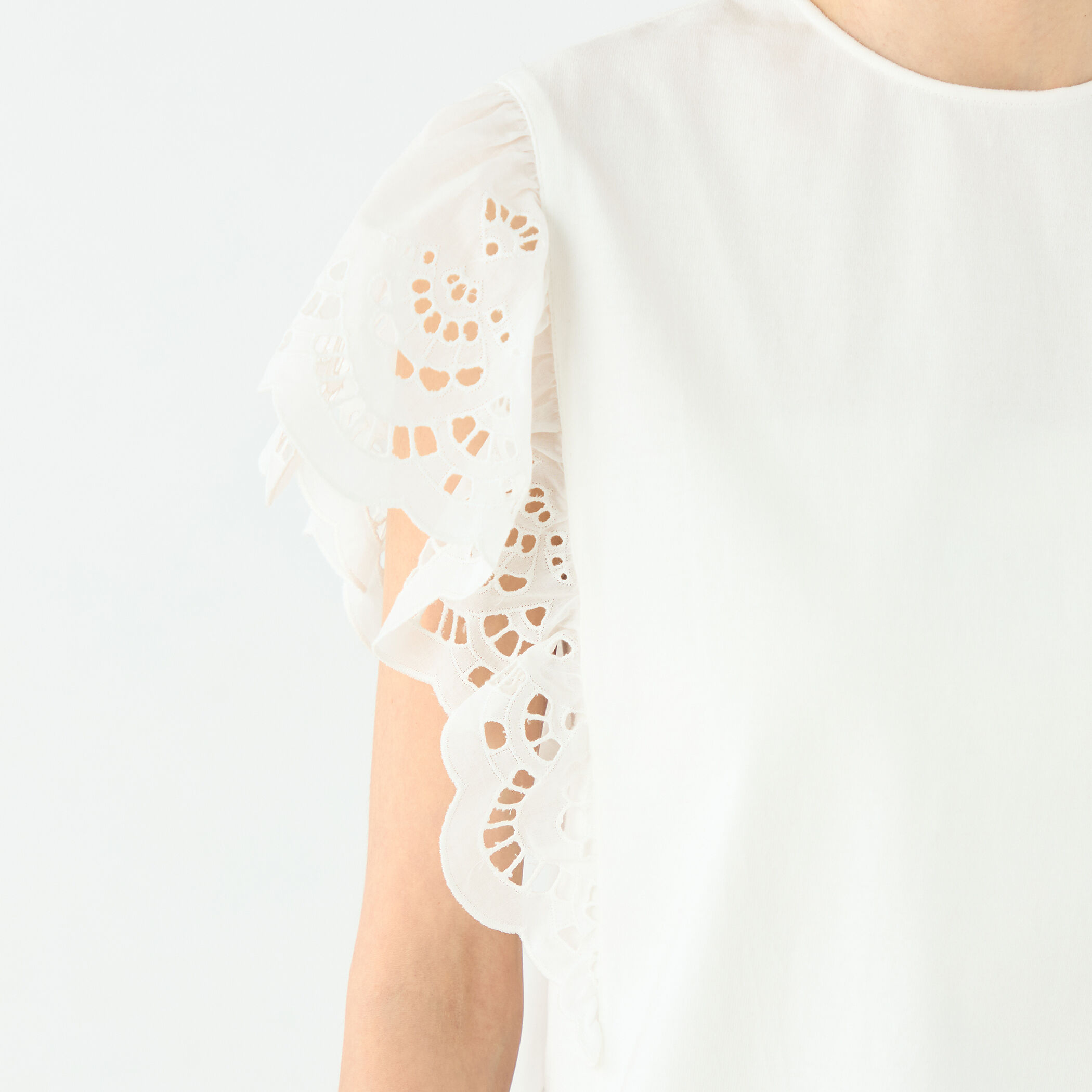 フレアスリーブプルオーバー （PK） Spick & Span｜ファブリックコンビフレアスリーブプルオーバー
