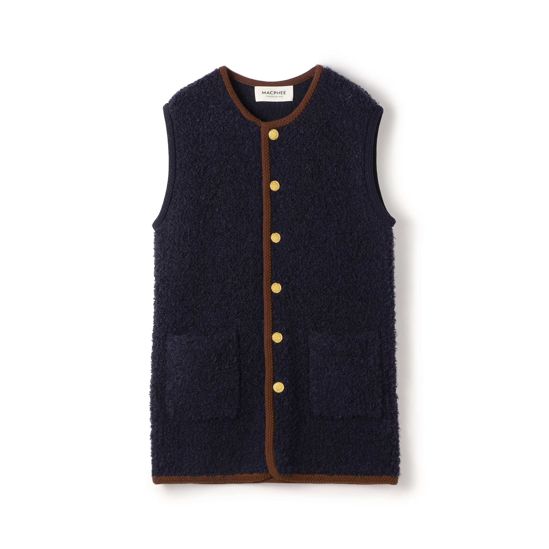 【22年AW】【定価:37,400円】MACPHEE ロングニットジレ TOMORROWLAND - 【22年AW】【定価:37,400円】MACPHEE ロング