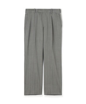 MAATEE&SONS ウールシルクヘリンボーン 1プリーツスラックス