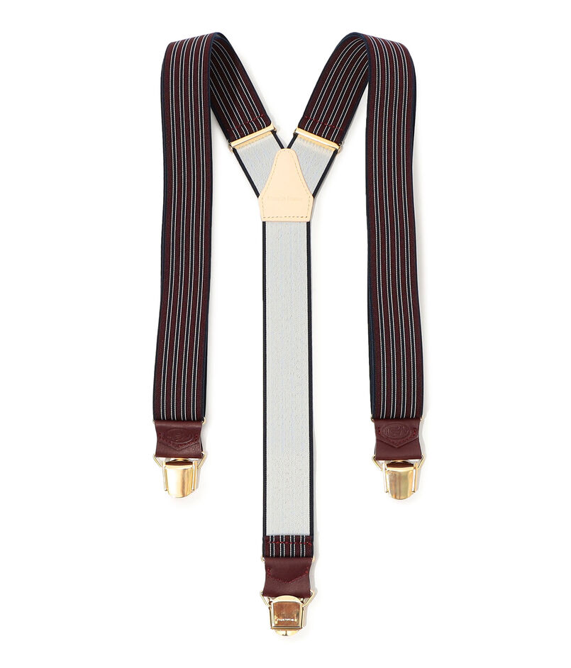 MAISON et VOYAGE Y字クリップ ストライプサスペンダー