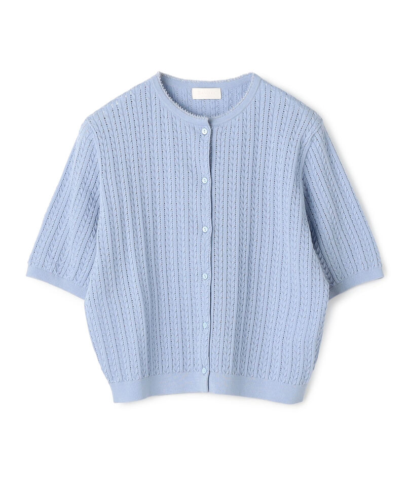 ミニケーブル ショートスリーブカーディガン
