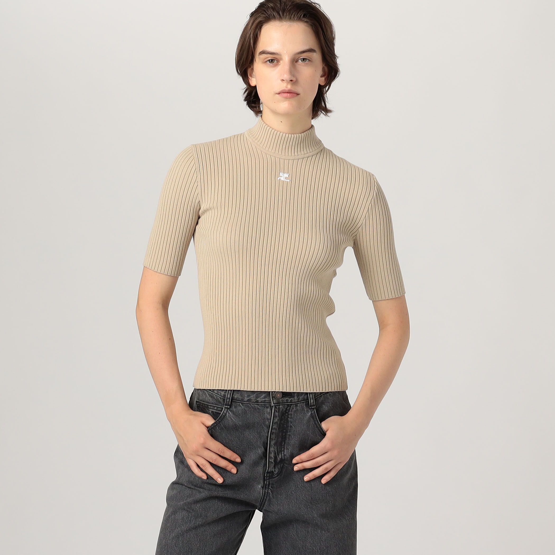 COURREGES クレシュ アントレッセト ライト ニット トレス Courreges REEDITION KNIT ShortSleeve JUMPER