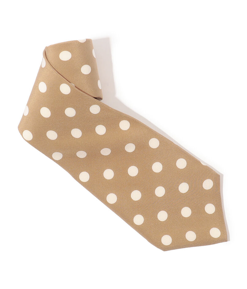 MAISON et VOYAGE シルクプリント 12mmドット ワイドタイ