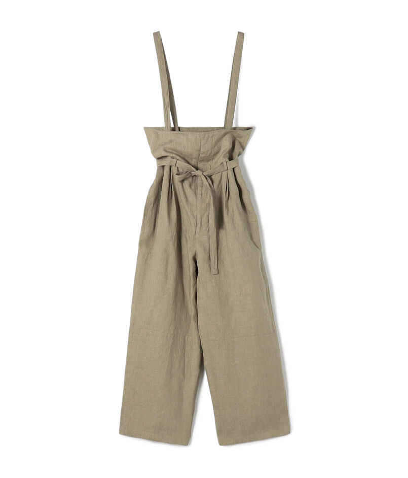 リネンポプリン ショルダーストラップパンツ