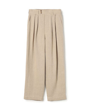 リネンシルクツイード ツータックパンツ