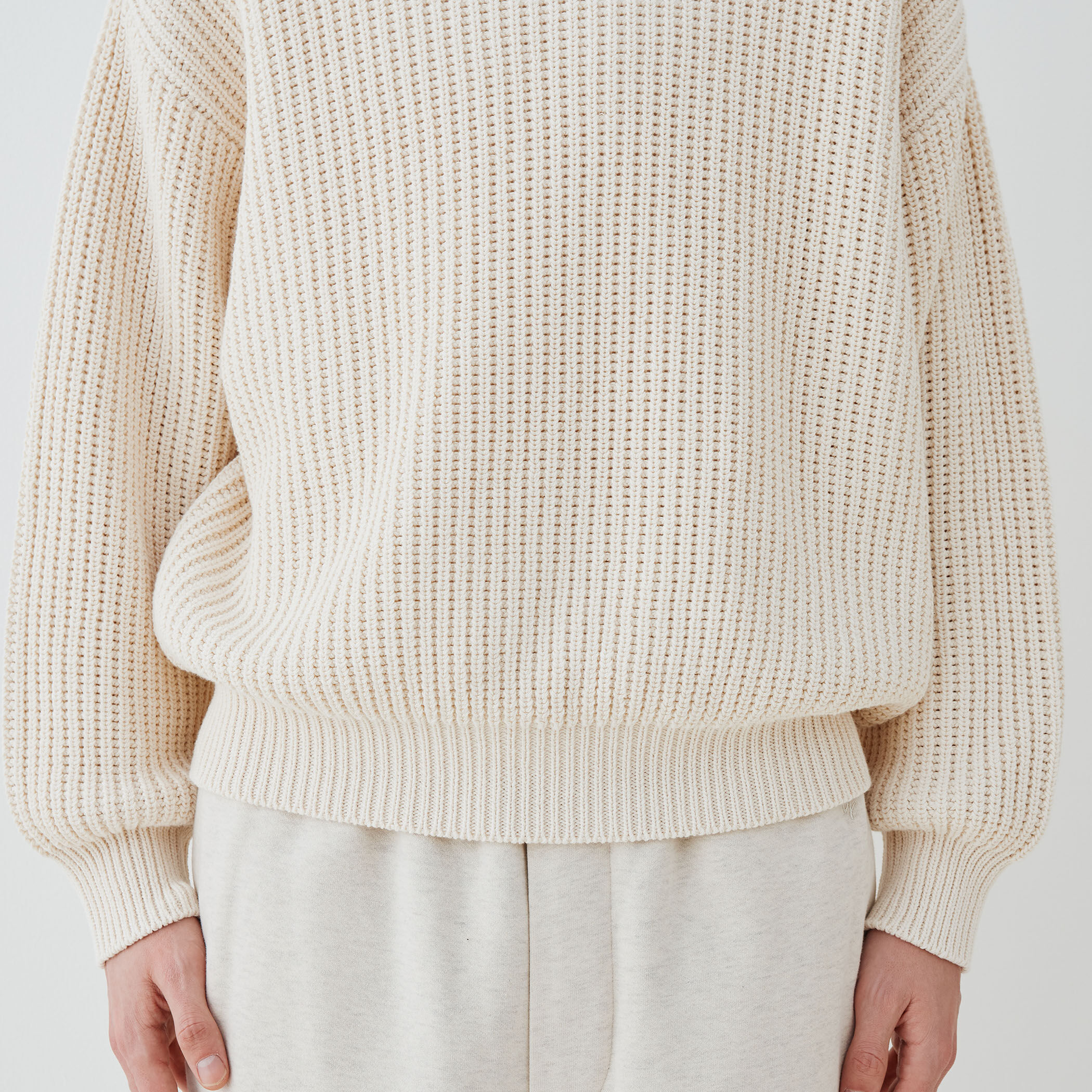 □フィッシャーマンズリブ クルーネックプルオーバー