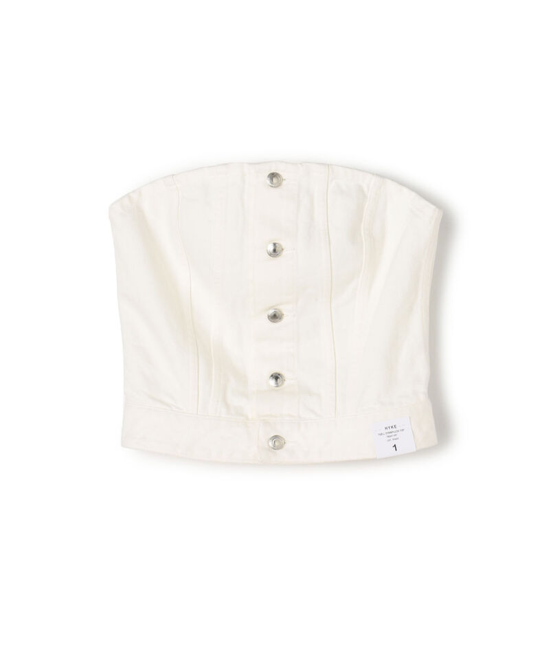 HYKE TWILL STRAPLESS TOP