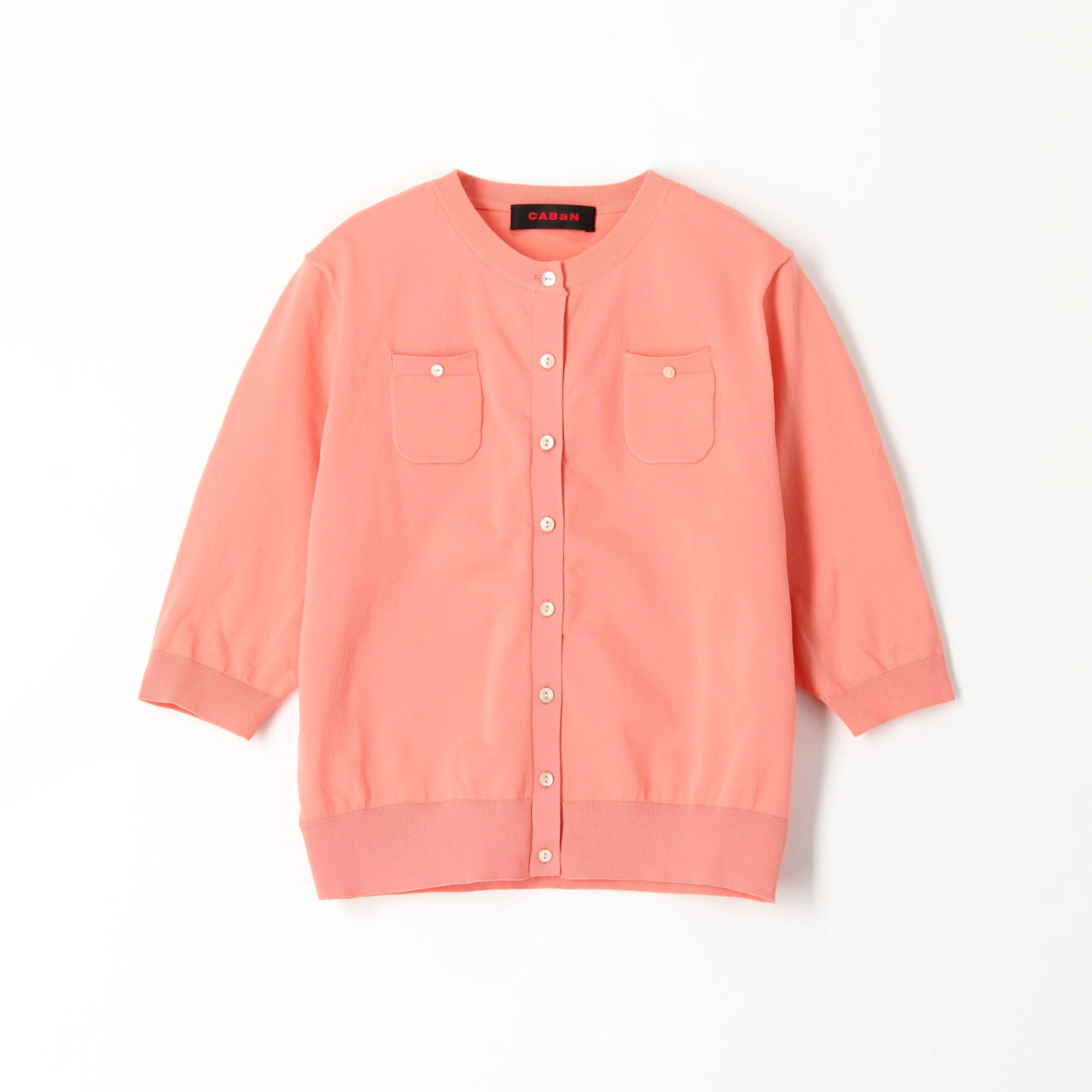 ファインポリエステル ハーフスリーブポケットカーディガン