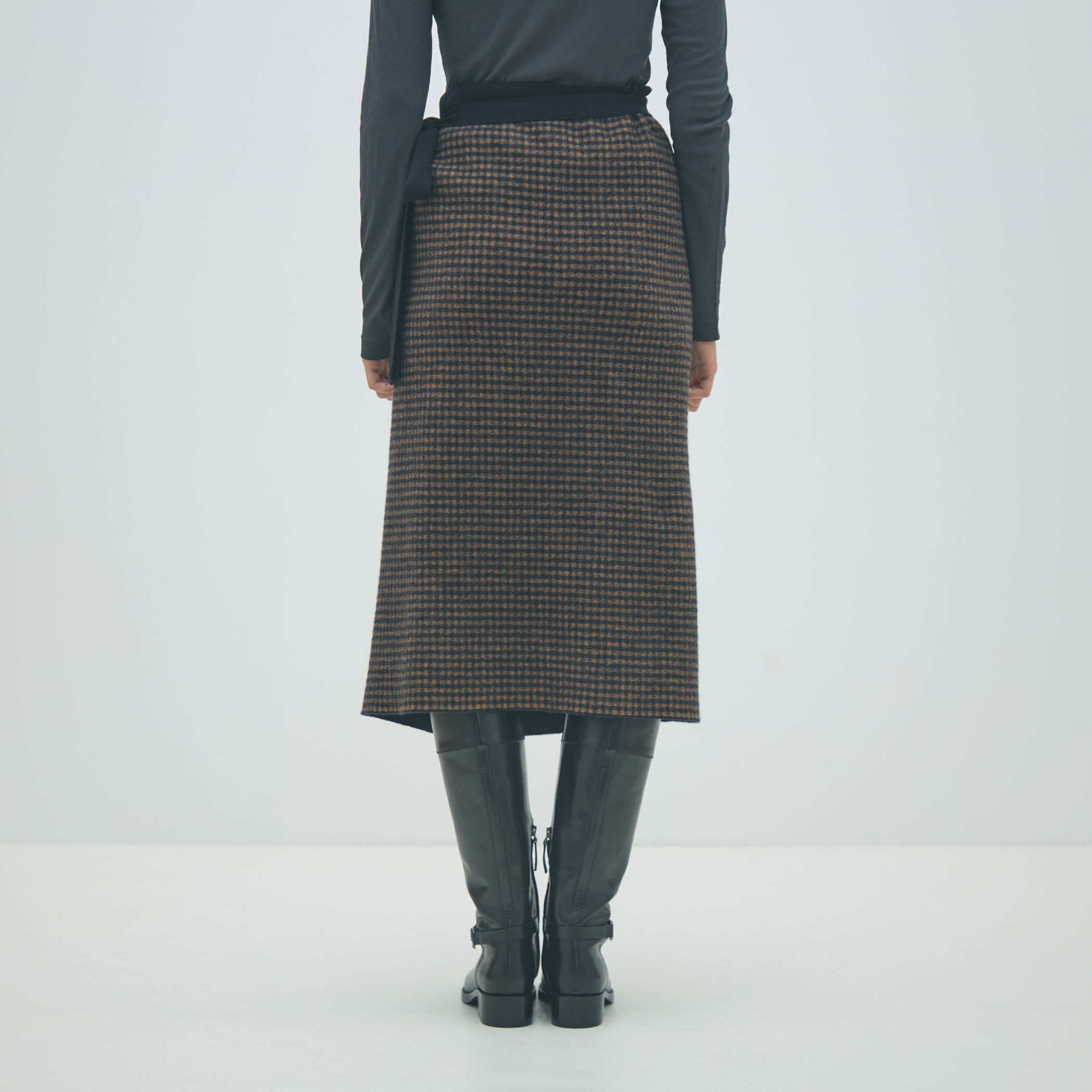 ウールナイロンジャカード ラップスカート｜トゥモローランド 公式通販