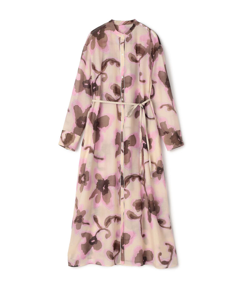 リリアンプリント ロングシャツワンピース