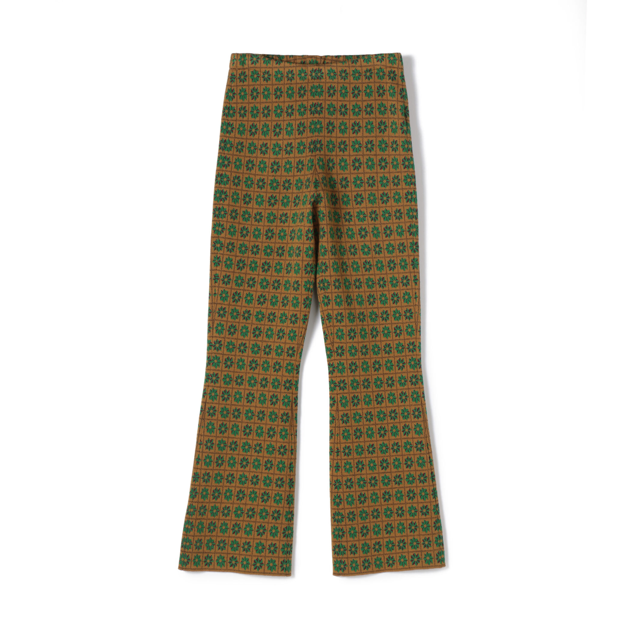 CABaN コットンカシミヤ フラワータイルジャカード フレアパンツ caban（キャバン）の「□CABaN コットンカシミヤ フラワータイル