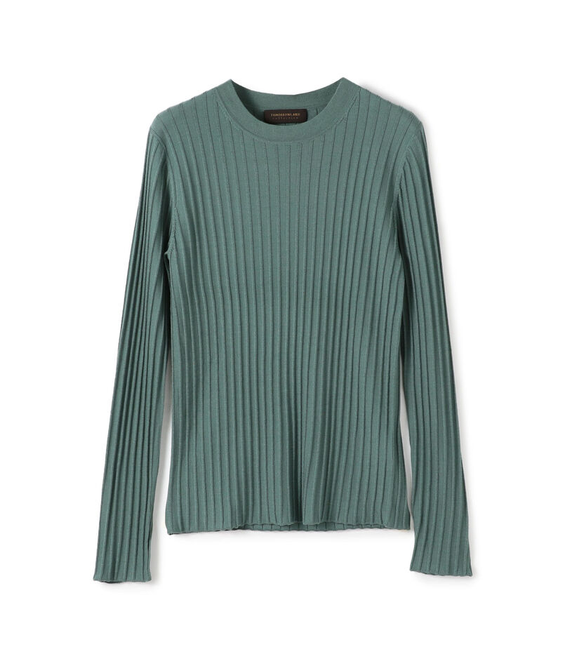 カシミヤシルクリブ クルーネックプルオーバー