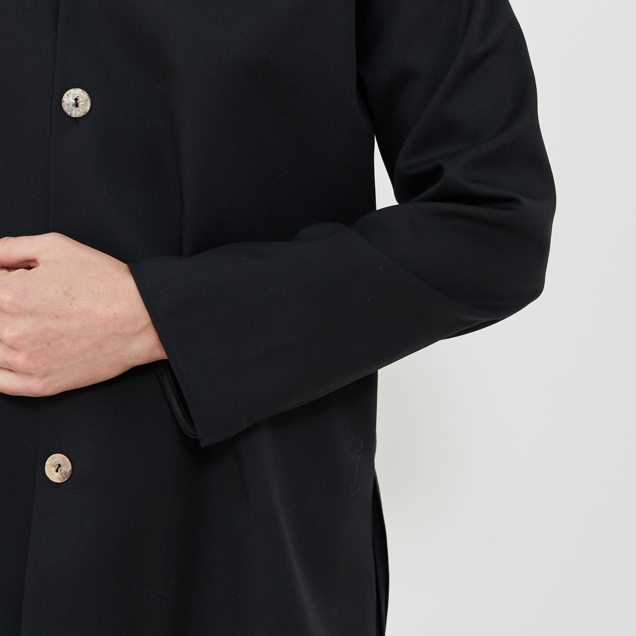 40'S BOTANY L/S OPEN COLLAR GABARDIN WOOL SHIRTS（ボタニー