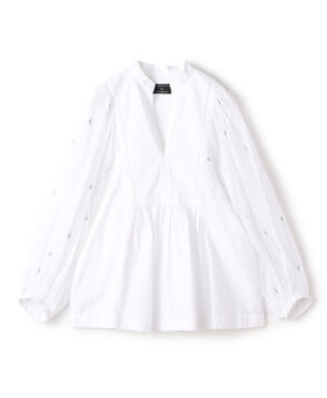 【別注】ne Quittez pas BLACK POPLIN ORGANZEシャツ