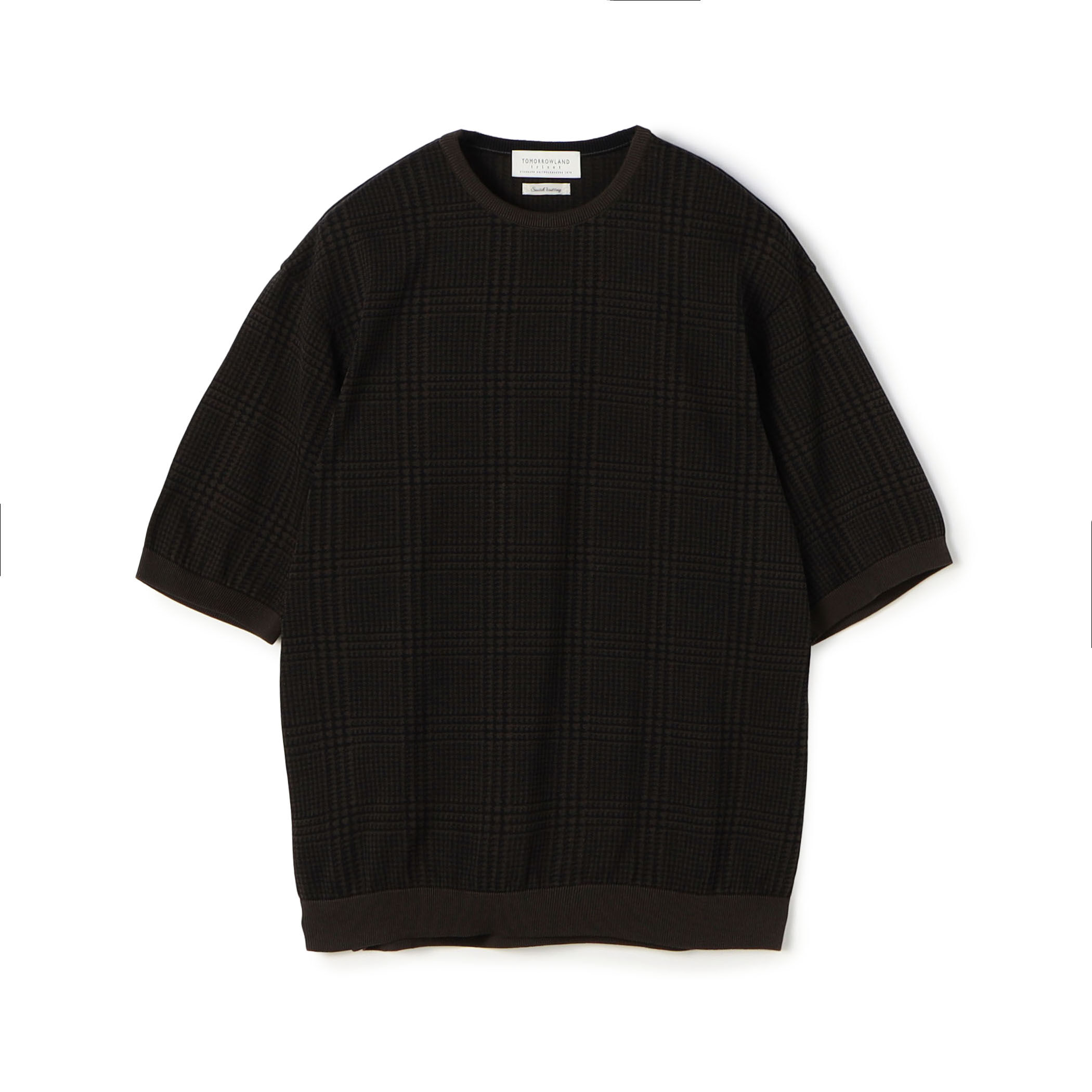 TOMORROWLAND tricot チェック柄 コットンハーフスリーブ ニット