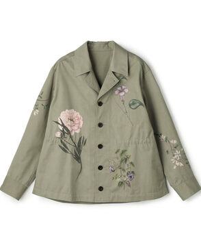 コットンツイル フラワープリントブルゾン
