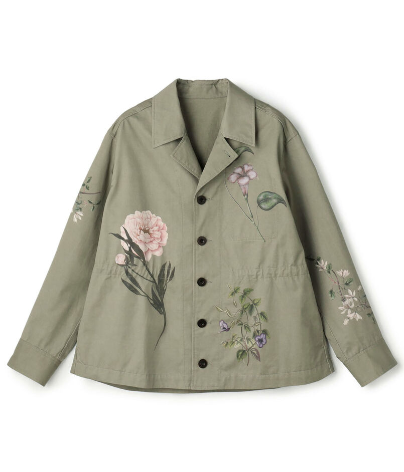 コットンツイル フラワープリントブルゾン
