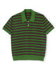 コットンストライプ ポロハーフスリーブプルオーバー
