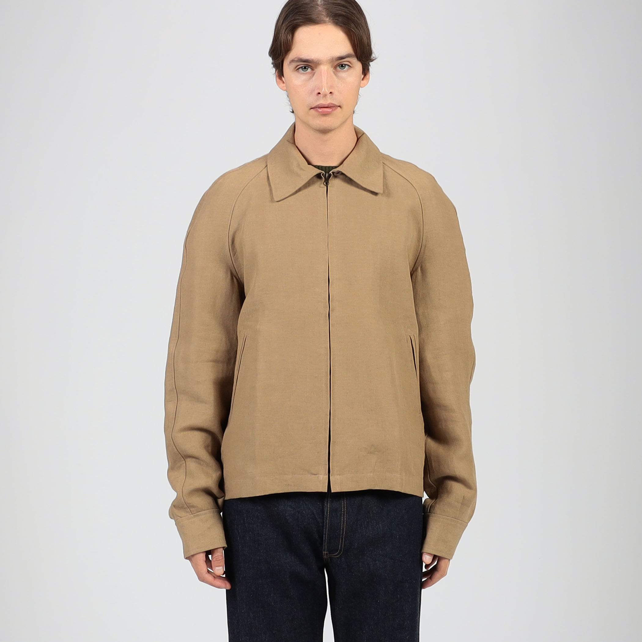 別注】EASTMOND APPAREL リネンジップアップシャツブルゾン