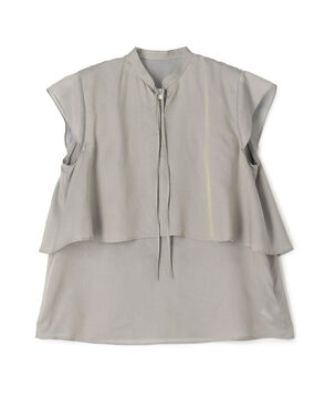 【WEB先行予約】レーヨンキュプラシャンブレー レイヤードブラウス