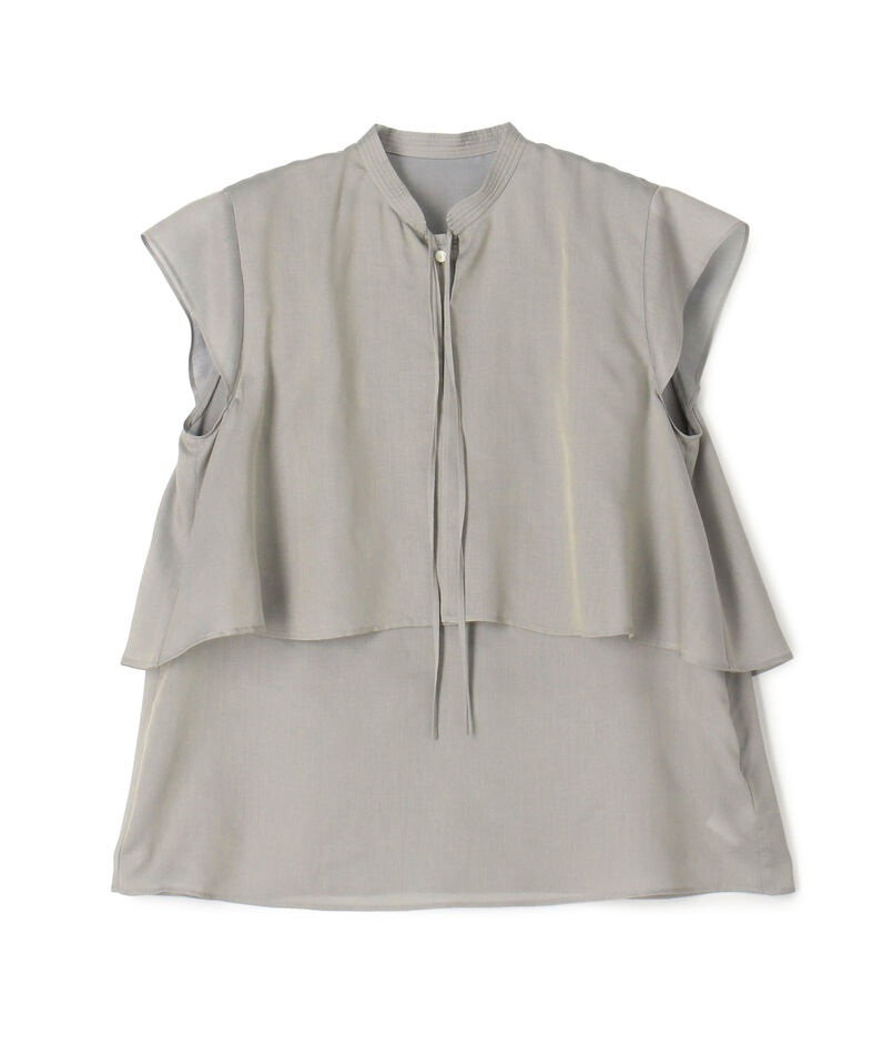 【WEB先行予約】レーヨンキュプラシャンブレー レイヤードブラウス