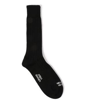 omo design コットン シルク ナイロンリブソックス
