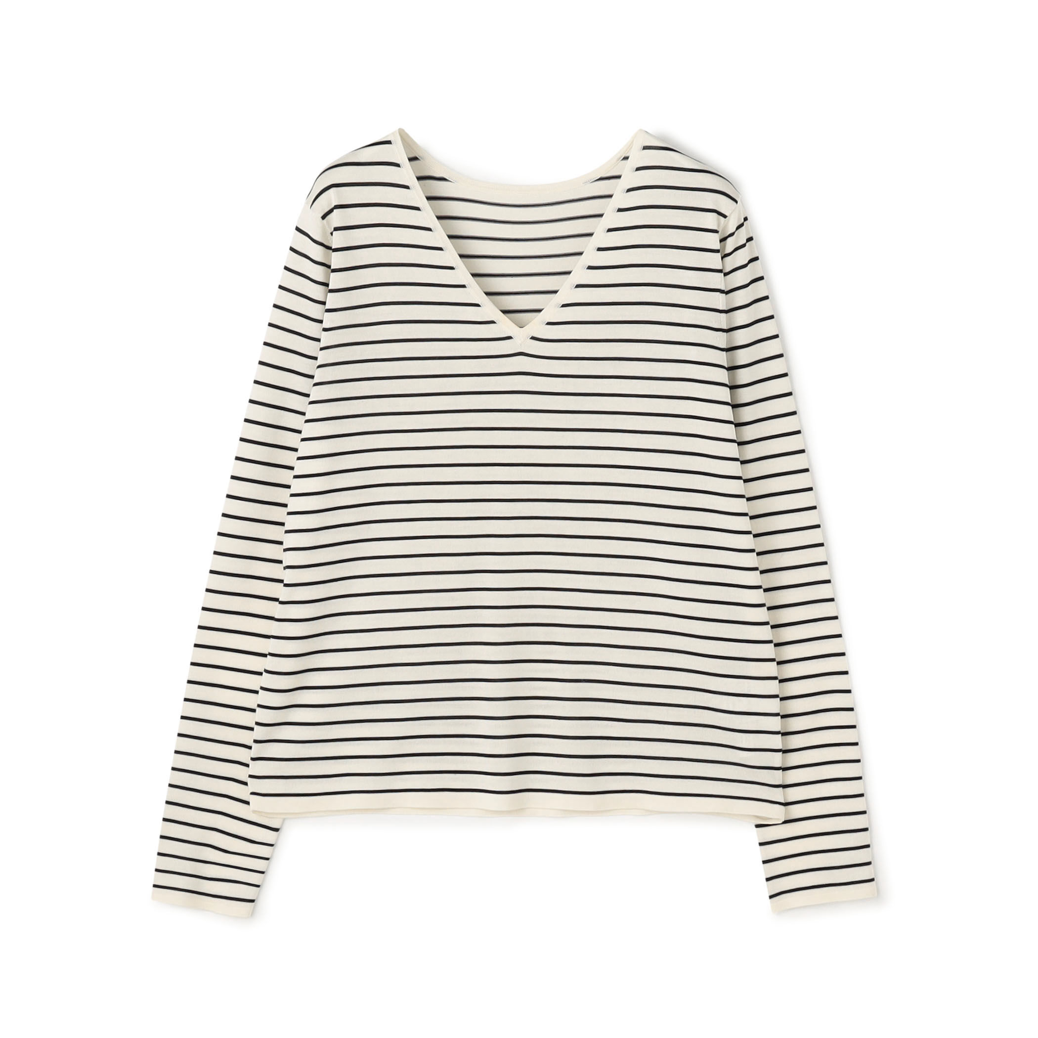 ☆未使用☆Plage シルク100％ Vネック長袖プルオーバー グレー フリー