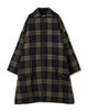 タータンウールツイード バルカラーコート タータンウールツイード バルカラーコート