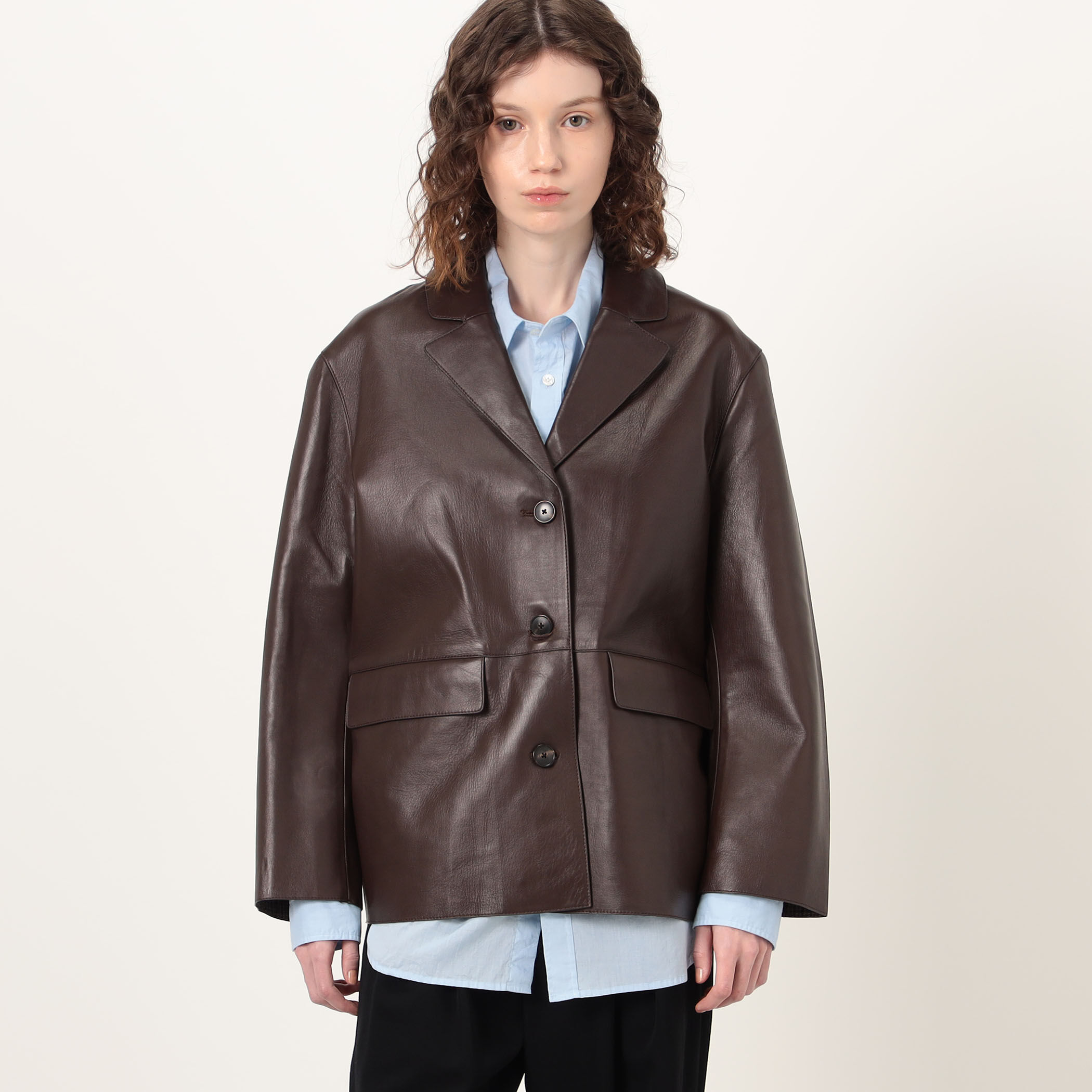 Vallemont ダークブラウン レザージャケット YVES SALOMON VESTE レザージャケット｜トゥモローランド 公式サイト