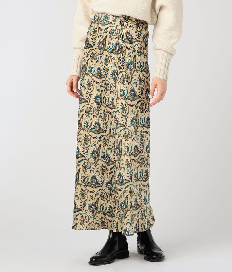 ポリエステルサテン プリントタイトスカート｜トゥモローランド 公式通販 