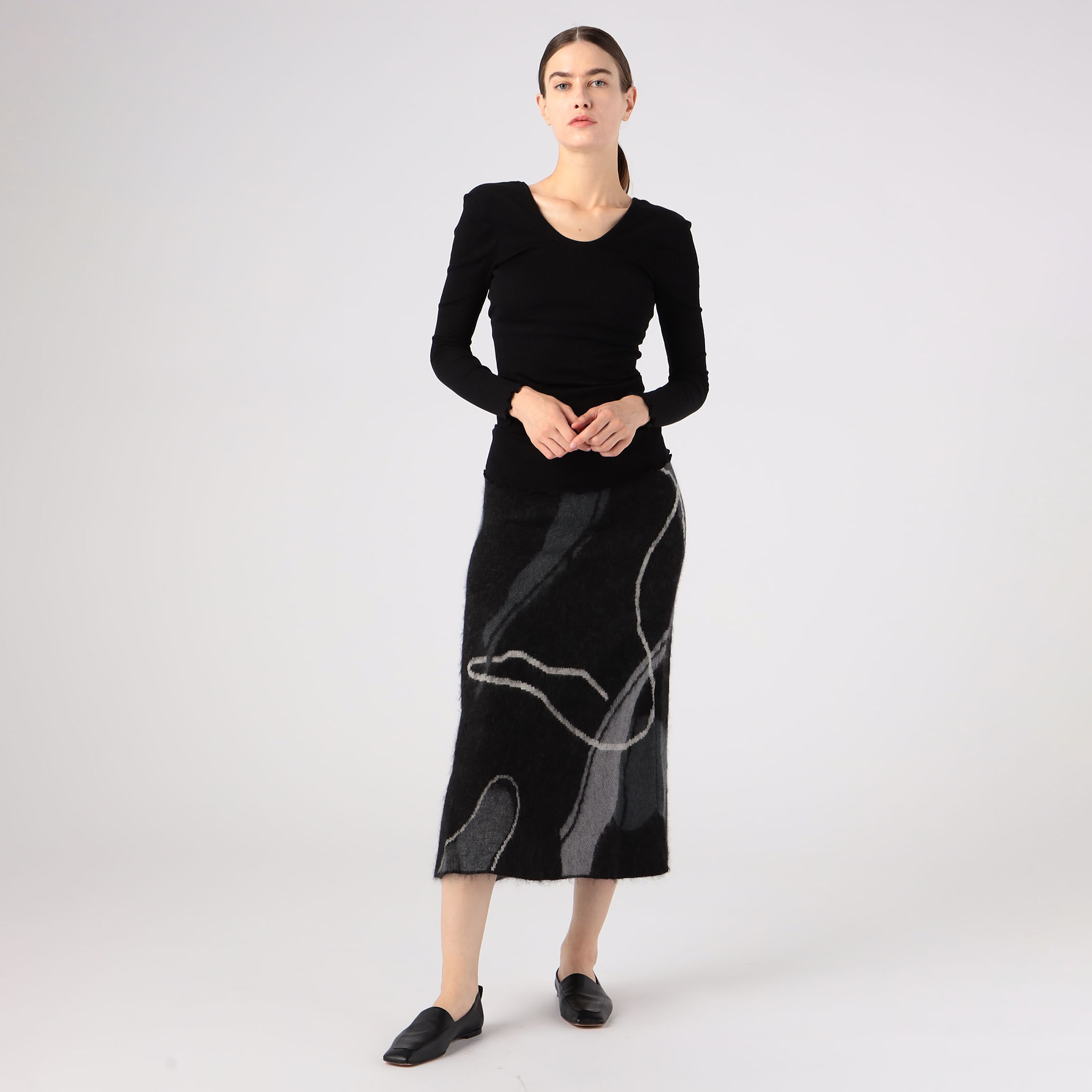 KANAKO SAKAI SILK MOHAIR JACQUARD SKIRT｜トゥモローランド 公式通販