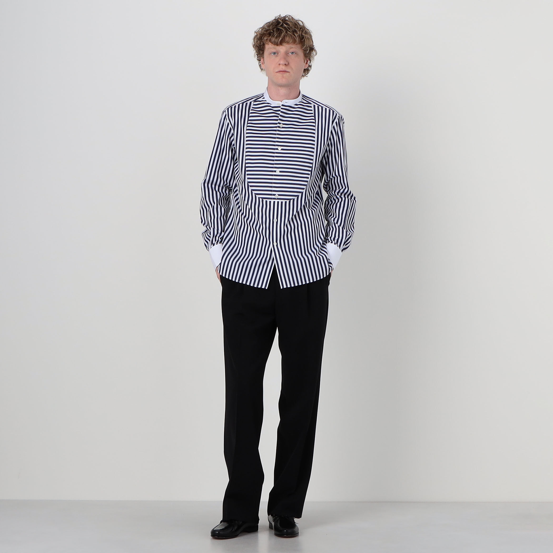 sebline BUNNY SHIRT コットン スタンドカラー ロングスリーブシャツ