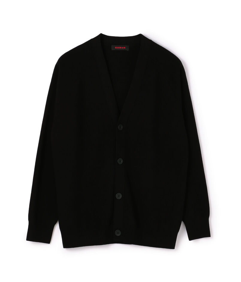 CABaN コットンカシミヤ バイカラーVネックカーディガン  