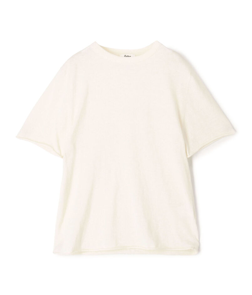 コットンカシミヤ ハーフスリーブニット