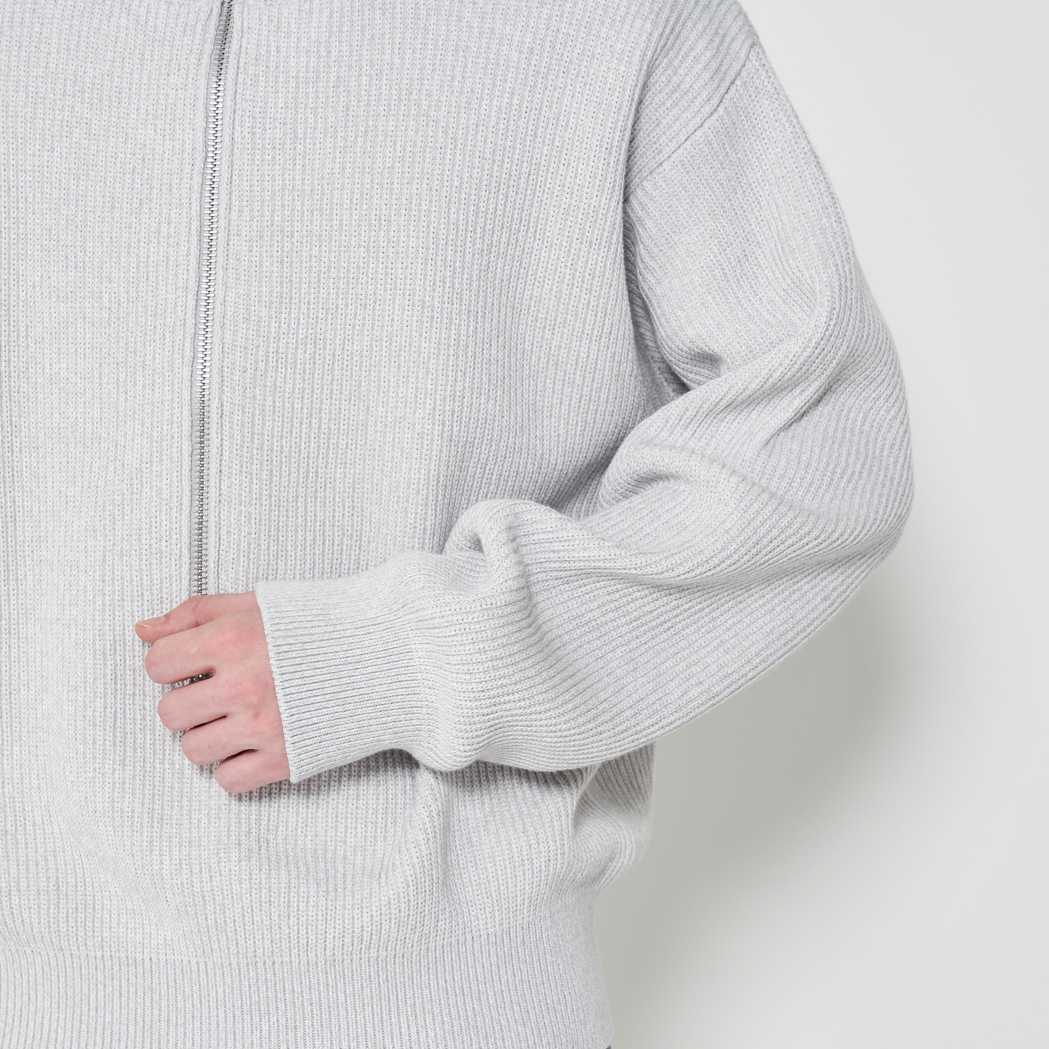 コットンハーフカーディガン ハーフジッププルオーバー