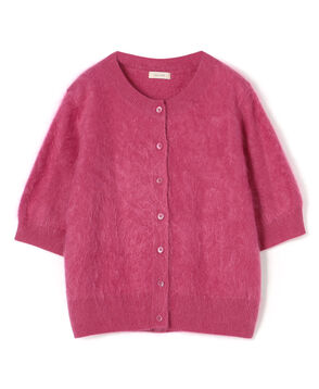 ピュアカシミヤファー ハーフスリーブカーディガン