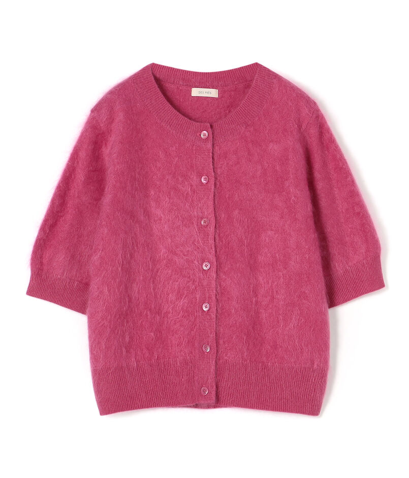 ピュアカシミヤファー ハーフスリーブカーディガン