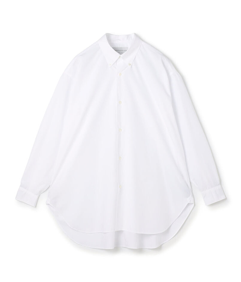 コットンブロード ボタンダウン ロングシャツ