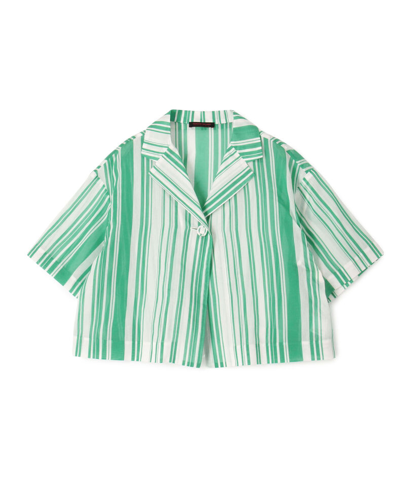 シルクコットンランダムストライプ ライトジャケット