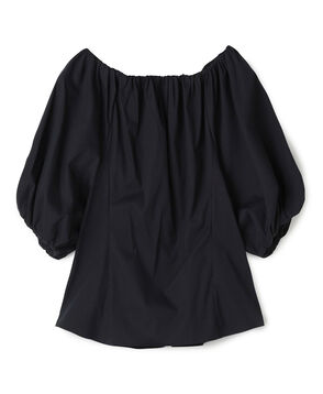 ストレッチポプリン ギャザーブラウス