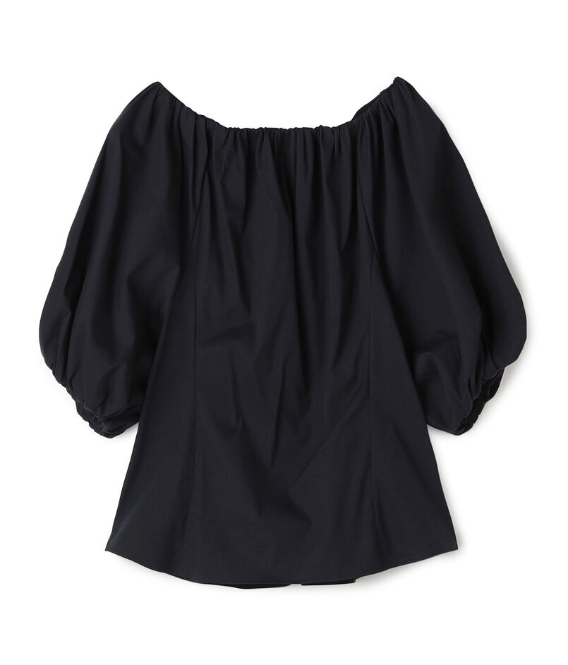 ストレッチポプリン ギャザーブラウス