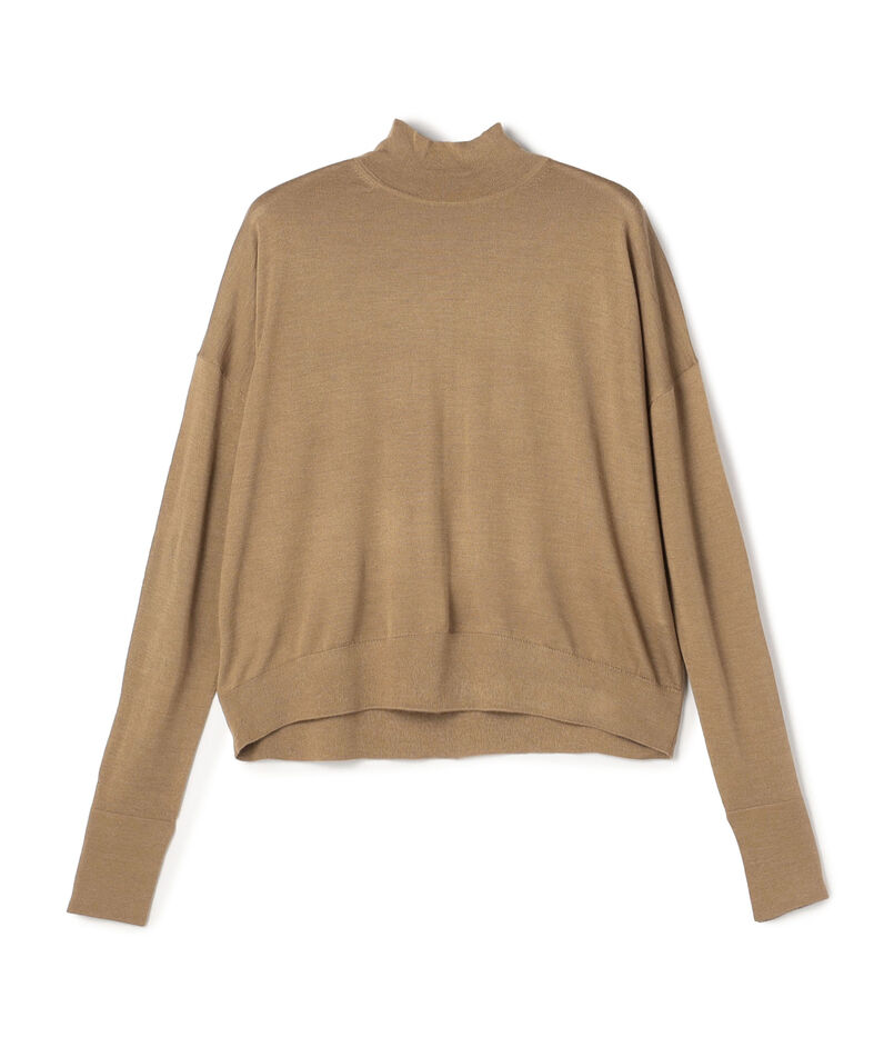 カシミヤシルク モックネックプルオーバー