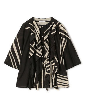 ランドレイヤープリント フリルシャツ