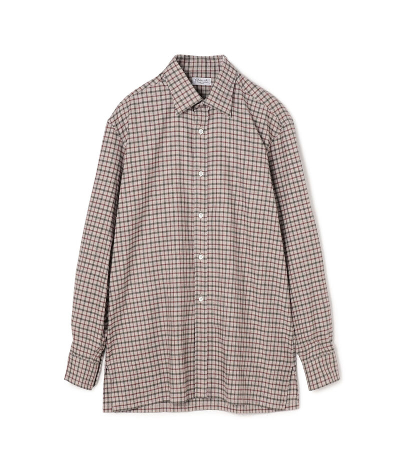 Charvet コットンネル セミワイドカラーシャツ
