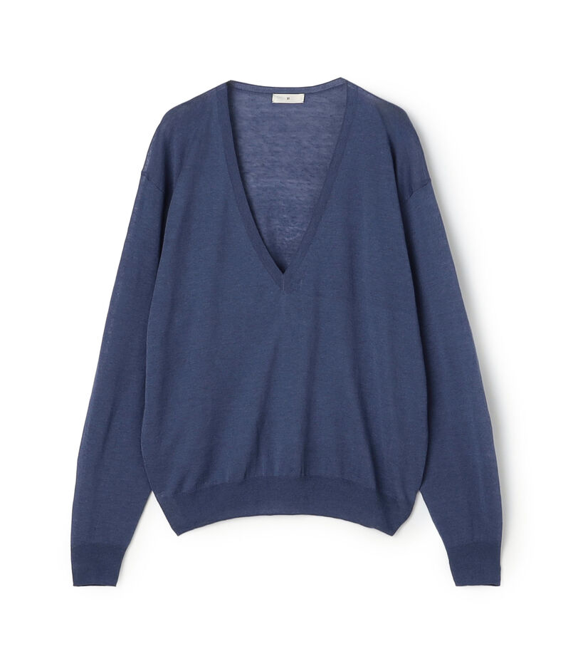 リネンコットン Vネックプルオーバー