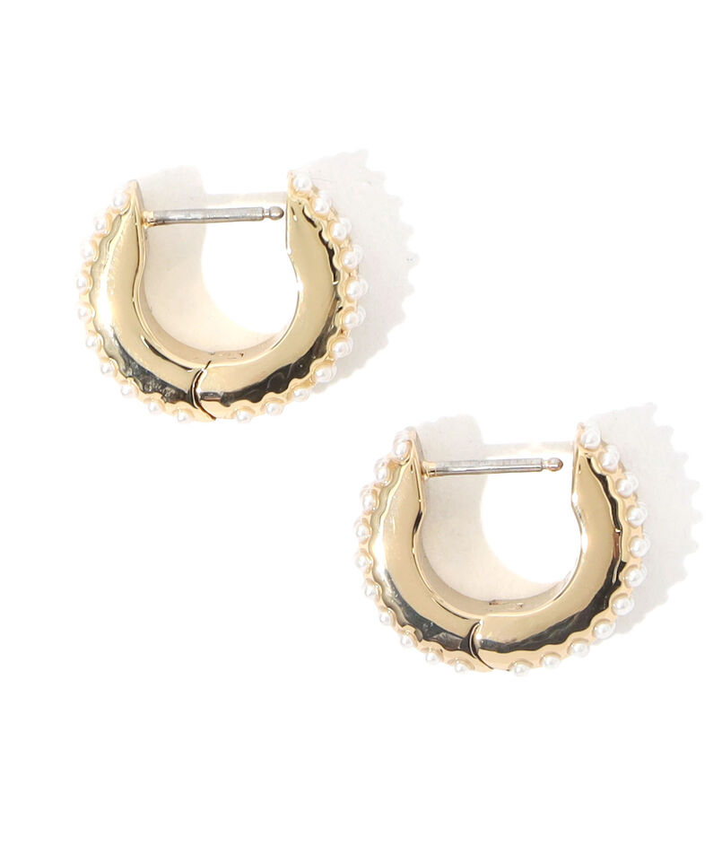 Kenneth Jay Lane Pearl Pave Huggies ピアス