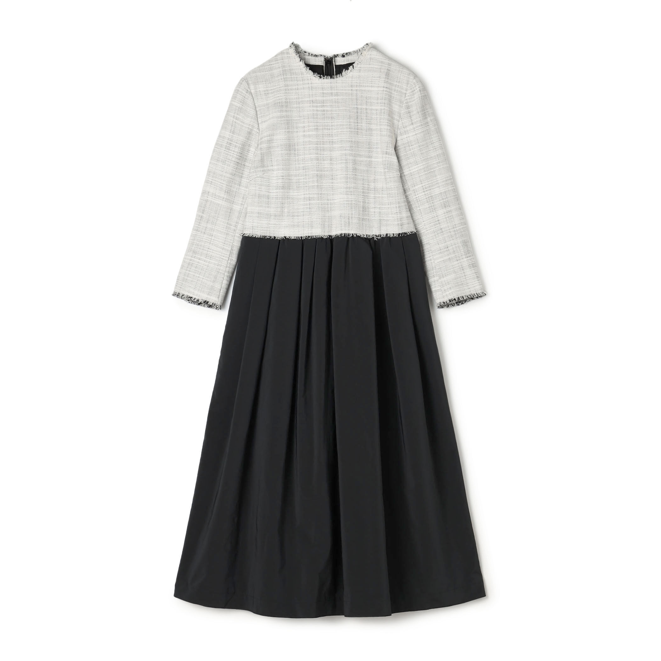 ロングスラブツイード マテリアルコンビワンピース｜トゥモローランド