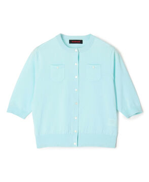 ファインポリエステル ハーフスリーブポケットカーディガン