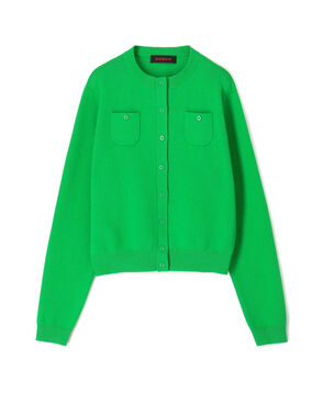 コットンカシミヤ クルーネックカーディガン