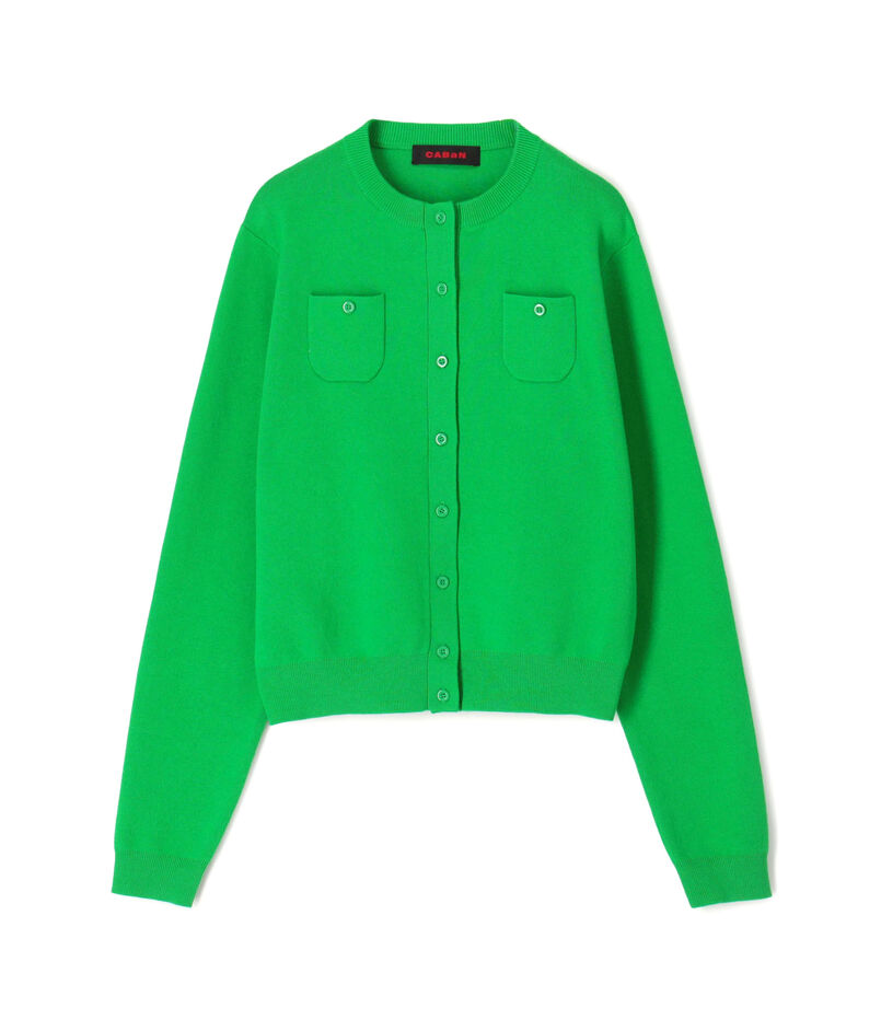 コットンカシミヤ クルーネックカーディガン